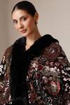 Buy_Dusala_Black Open Neck Sequin Floral Embellished Cape _Online_at_Aza_Fashions