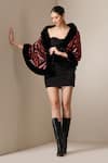 Buy_Dusala_Red Open Neck Sequin Embellished Cape _Online_at_Aza_Fashions