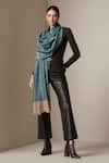 Dusala_Beige Pashmina Wool Silk Stole _Online_at_Aza_Fashions