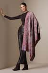 Shop Dusala Pink Pashmina Wool Silk Floral Pattern Stole at Aza Fashions Shop_Dusala_Pink Pashmina Wool Silk Floral Pattern Stole _at_Aza_Fashions