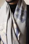 Shop_Dusala_Grey Floral And Scenic Print Stole _Online_at_Aza_Fashions