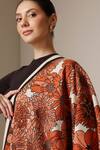 Buy_Dusala_Orange Floral Pattern Stole _Online_at_Aza_Fashions
