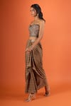 Tarun Tahiliani_Multi Color Sequins Stripe Print Draped Skirt _Online_at_Aza_Fashions