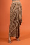Buy_Tarun Tahiliani_Multi Color Sequins Stripe Print Draped Skirt _Online_at_Aza_Fashions