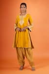 Buy Sheetal Batra Yellow Embroidery, Piping Round Neck Kurta And Salwar Set at Aza Fashions Buy_Sheetal Batra_Yellow Embroidery, Piping Round Neck Kurta And Salwar Set _at_Aza_Fashions