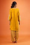Shop Sheetal Batra Yellow Embroidery, Piping Round Neck Kurta And Salwar Set at Aza Fashions Shop_Sheetal Batra_Yellow Embroidery, Piping Round Neck Kurta And Salwar Set _at_Aza_Fashions