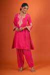 Buy Sheetal Batra Pink Round Neck Embroidered Kurta And Salwar Set at Aza Fashions Buy_Sheetal Batra_Pink Round Neck Embroidered Kurta And Salwar Set _at_Aza_Fashions