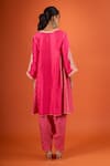Shop Sheetal Batra Pink Round Neck Embroidered Kurta And Salwar Set at Aza Fashions Shop_Sheetal Batra_Pink Round Neck Embroidered Kurta And Salwar Set _at_Aza_Fashions