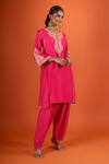 Buy Sheetal Batra Pink Round Neck Embroidered Kurta And Salwar Set Online at Aza Fashions Buy_Sheetal Batra_Pink Round Neck Embroidered Kurta And Salwar Set _Online_at_Aza_Fashions