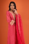 Shop_Sheetal Batra_Red Zari Collared Embroidered Kurta Set _Online_at_Aza_Fashions
