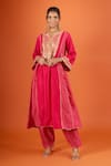 Buy Sheetal Batra Pink Embroidery V-neck Kurta And Salwar Set at Aza Fashions Buy_Sheetal Batra_Pink Embroidery V-neck Kurta And Salwar Set _at_Aza_Fashions