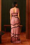 Shop_Aroka_Pink Modal, Satin, High Neck Rose Tide Gown _at_Aza_Fashions