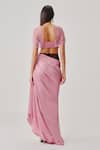 Shop_Aroka_Pink Modal, Satin Lace Rosette Skirt _at_Aza_Fashions