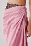Shop_Aroka_Pink Modal, Satin Lace Rosette Skirt _Online_at_Aza_Fashions