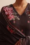 Shop_Beige_Brown Chanderi, Cotton Satin Embroidery, Sequins, Beads Floral Mul Kurta Set _Online_at_Aza_Fashions