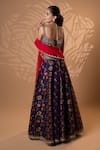 Shop_Jiya by Veer Design Studio_Purple Silk Embroidery, Mirrors, Beads, Tassels, Sequins Floral Lehenga Set _at_Aza_Fashions