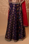 Jiya by Veer Design Studio_Purple Silk Embroidery, Mirrors, Beads, Tassels, Sequins Floral Lehenga Set _Online_at_Aza_Fashions
