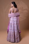 Shop_Jiya by Veer Design Studio_Purple Silk, Net Sequins, Embroidery Sweetheart Neck Lilac Lehenga Set _at_Aza_Fashions