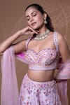 Buy_Jiya by Veer Design Studio_Purple Silk, Net Sequins, Embroidery Sweetheart Neck Lilac Lehenga Set _Online_at_Aza_Fashions