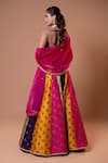 Shop_Jiya by Veer Design Studio_Purple Organza Mirrors, Beads, Embroidery, Tassels, Riwaayat Lehenga Set _at_Aza_Fashions