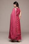 Shop_Ritu Kumar_Pink Chanderi, , Chiffon, Geometric Print Kurta Sharara Set _at_Aza_Fashions