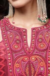 Shop_Ritu Kumar_Pink Chanderi, , Chiffon, Geometric Print Kurta Sharara Set _Online_at_Aza_Fashions