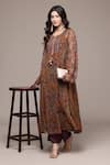 Buy Ritu Kumar Brown Viscose, Chiffon, Crepe Tassels Paisley Print Full Sleeve Kurta With Pant at Aza Fashions Buy_Ritu Kumar_Brown Viscose, Chiffon, Crepe Tassels Paisley Print Full Sleeve Kurta With Pant _at_Aza_Fashions