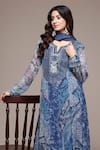 Buy_Ritu Kumar_Blue , Chiffon, Crepe, Chinon Rajas Abstract Print Kurta Set _Online_at_Aza_Fashions