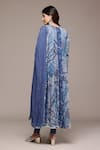 Shop_Ritu Kumar_Blue , Chiffon, Crepe, Chinon Rajas Abstract Print Kurta Set _at_Aza_Fashions