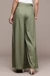 Shop Ritu Kumar Olive Green Rayon, Twill Full Length Straight Pant at Aza Fashions Shop_Ritu Kumar_Olive Green Rayon, Twill Full Length Straight Pant _at_Aza_Fashions