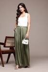 Buy Ritu Kumar Olive Green Rayon, Twill Full Length Straight Pant at Aza Fashions Buy_Ritu Kumar_Olive Green Rayon, Twill Full Length Straight Pant _at_Aza_Fashions