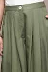 Shop Ritu Kumar Olive Green Rayon, Twill Full Length Straight Pant Online at Aza Fashions Shop_Ritu Kumar_Olive Green Rayon, Twill Full Length Straight Pant _Online_at_Aza_Fashions