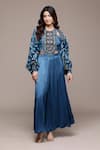 Buy Ritu Kumar Blue Modal, Satin Beads, Embroidery Crew Neck, Wallem Cut Sleeve Shrug Pant Set Online at Aza Fashions Buy_Ritu Kumar_Blue Modal, Satin Beads, Embroidery Crew Neck, Wallem Cut Sleeve Shrug Pant Set _Online_at_Aza_Fashions