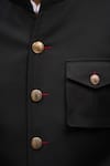 Philocaly_Black Wool Studs Arvay Cargo Pocket Bandhgala And Trouser Set _at_Aza_Fashions