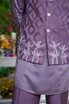 Shop_Philocaly_Purple Silk Embroidery, Zari Vanya Geometric Bundi _Online_at_Aza_Fashions