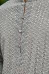 Philocaly_Grey Georgette Embroidery Roohani Kurta _Online_at_Aza_Fashions