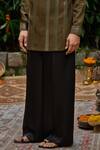 Buy_Philocaly_Olive Green Silk Sequins Sitara Embroidered Kurta With Farshi Pant _Online_at_Aza_Fashions