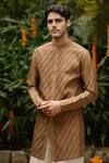 Buy Philocaly Brown Silk Lace, Embroidery Deep Pintuck And Detailing Kurta at Aza Fashions Buy_Philocaly_Brown Silk Lace, Embroidery Deep Pintuck And Detailing Kurta _at_Aza_Fashions