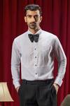Buy_Philocaly_White Cotton Embroidery Mendes Geometric Tuxedo Shirt _at_Aza_Fashions