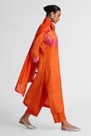 Shop Naina Jain Orange Silk Mirrors, Foil Printing Round Neck Bandhani Embroidered Kurta Set Online at Aza Fashions Shop_Naina Jain_Orange Silk Mirrors, Foil Printing Round Neck Bandhani Embroidered Kurta Set _Online_at_Aza_Fashions