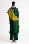 Shop_Naina Jain_Green Silk Embroidery, Zari Round Neck Zardozi Kurta Set _at_Aza_Fashions