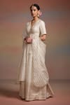 Dressfolk_Ivory Silk Zari, Sequins, Embroidery, Beads Triptika Woven Kurta Lehenga Set _Online_at_Aza_Fashions