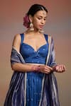 Shop_Dressfolk_Blue Silk Zari, Embroidery, Metallic Thread Sweetheart Raunaq Woven Lehenga Set _Online_at_Aza_Fashions