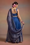 Shop_Dressfolk_Blue Silk Zari, Embroidery, Metallic Thread Sweetheart Raunaq Woven Lehenga Set _at_Aza_Fashions