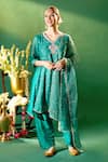 Samyukta Singhania Green , , Shantoon, Sequins, Short Anarkali Salwar Set Samyukta Singhania_Green , , Shantoon, Sequins, Short Anarkali Salwar Set