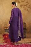 Shop House Of Karmah Purple Chanderi, Organza Embroidery, Zari V-neck Indrani Anarkali Set at Aza Fashions Shop_House Of Karmah_Purple Chanderi, Organza Embroidery, Zari V-neck Indrani Anarkali Set _at_Aza_Fashions