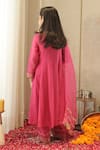 Shop_House Of Karmah_Pink Chanderi, Shantoon, Organza Embroidery, Zari Gulaabi Anarkali Set _at_Aza_Fashions