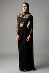 Buy Vivek Patel Black Georgette Sequins, Beads, Embroidery Resham Embellished Yoke Saree Gown at Aza Fashions Buy_Vivek Patel_Black Georgette Sequins, Beads, Embroidery Resham Embellished Yoke Saree Gown _at_Aza_Fashions