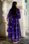 Paulmi And Harsh_Purple Organza Embroidery, Sequins Round Neck Zardozi Anarkali Set _Online_at_Aza_Fashions