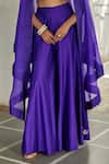 Shop_Paulmi And Harsh_Purple Embroidery, Tassels Sweetheart , Open Cape Palazzo Set _Online_at_Aza_Fashions